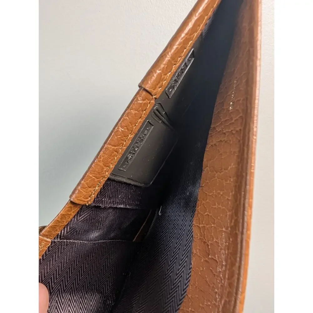 Vintage Rolfs Brown Leather Bifold Wallet Mens 9x3.5 Textured Pebbled Classic